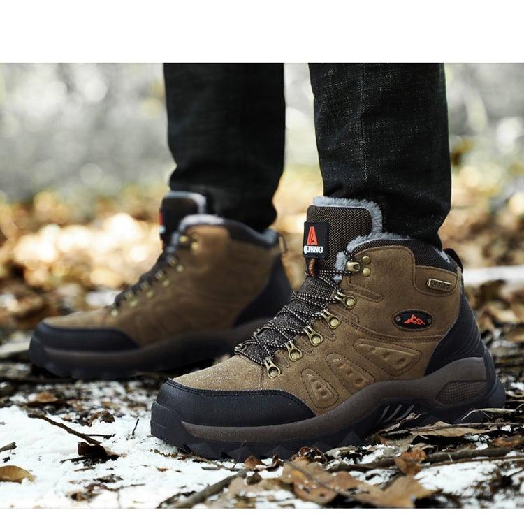 Winter Plush Warm Men's Boots Comfortable Non-slip Hiking Walking Boots Men's Outdoor Hunting Sports Snow Boots Waterproof Lightweight Warm Ankle Booties Comfortable Casual Hiking Boots