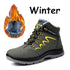 Winter Safety Shoes Waterproof Men's Boots Outdoor Warm Waterproof Non-slip Ankle Snow Boot Thick Plush Rubber Outdoor Snow Boots Winter Trail Camping Durable Cold Weather Shoes