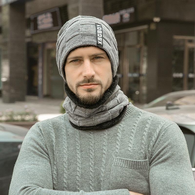 Winter Scarf Hat Set Outdoor Sport Warm Beanies Hat For Men Knitted Hats Bandana Hiking Camping Kid Neck Warmer Cap Neck Gaiter Winter Knitted Beanie Scarf Men Hat Neck Warmer Gaiter Face Cover Winter Beanie Hat Scarf Set Fleece Lined Skull Cap Winter Hat