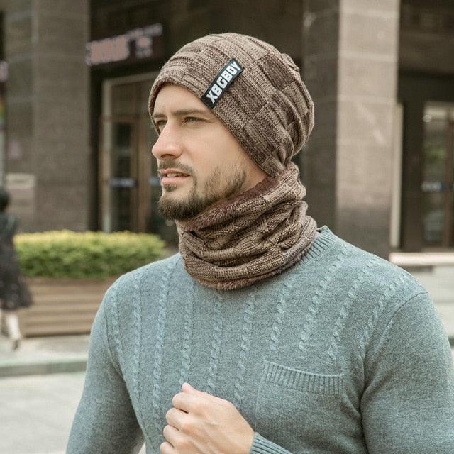 Winter Scarf Hat Set Outdoor Sport Warm Beanies Hat For Men Knitted Hats Bandana Hiking Camping Kid Neck Warmer Cap Neck Gaiter Winter Knitted Beanie Scarf Men Hat Neck Warmer Gaiter Face Cover Winter Beanie Hat Scarf Set Fleece Lined Skull Cap Winter Hat