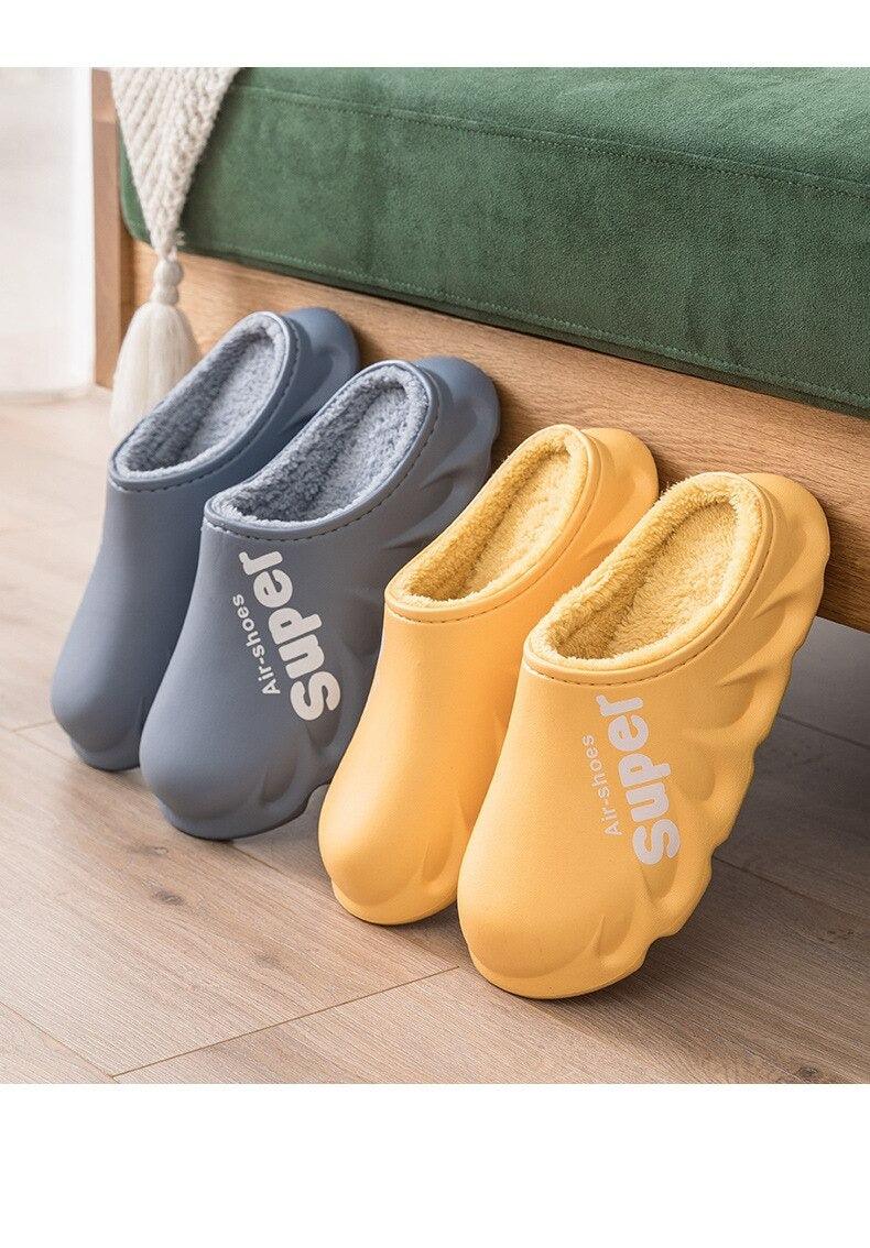 Winter Slippers Warm Men Shoes Waterproof Women Couples Non-Slip Plush Cotton Indoor Outdoor Cozy Home Autumn Thick Slippers Cozy Slip-On Memory Foam Fur House Slippers Warm Fleece Lining Indoor Outdoor Garden Bedroom Plush Shoes