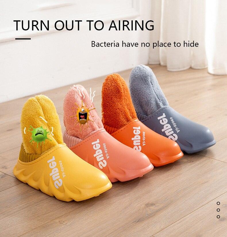 Winter Slippers Warm Men Shoes Waterproof Women Couples Non-Slip Plush Cotton Indoor Outdoor Cozy Home Autumn Thick Slippers Cozy Slip-On Memory Foam Fur House Slippers Warm Fleece Lining Indoor Outdoor Garden Bedroom Plush Shoes