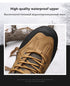 Winter Snow Boots Waterproof Leather Sneakers Super Warm Men's Boots Outdoor Hiking Boots Warm Fur Line Hiking Boot Outdoor Walking Shoes Casual Leather Booties For Men