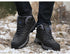 Winter Snow Boots Waterproof Leather Sneakers Super Warm Men's Boots Outdoor Hiking Boots Warm Fur Line Hiking Boot Outdoor Walking Shoes Casual Leather Booties For Men