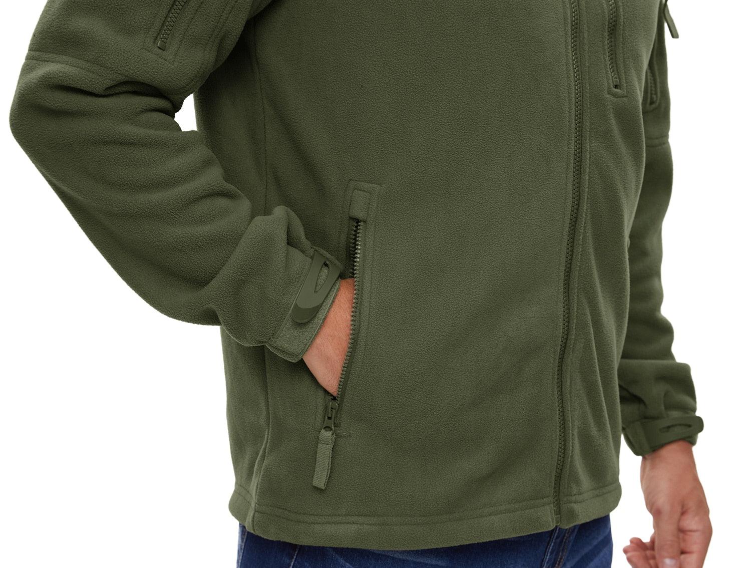 Winter Tactical Fleece Jacket Mens Jacket Unique Design Men's Winter Thermal Work Jacket Thermal Warm Security Fishing Work Coats Soft Winter Fleece Coat With Multiple Pockets