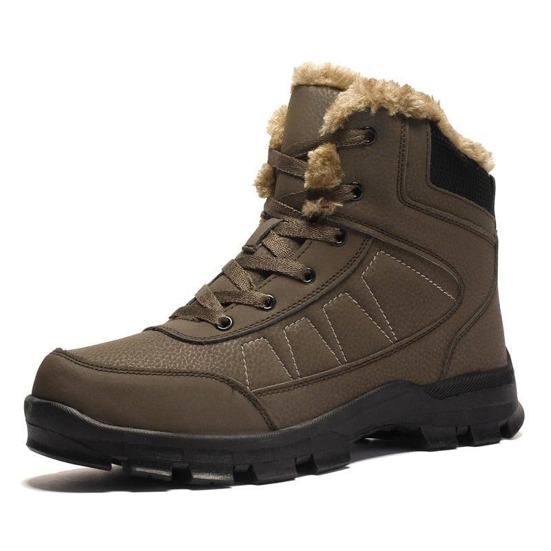 Winter Unisex Waterproof Warm Boots Fur Snow Soft Comfortable Boots Outdoor Winter Work Casual Mens Ankle Boots Winter Snow Boots Warm Fur Non Slip Ankle Hiking Climping Booties