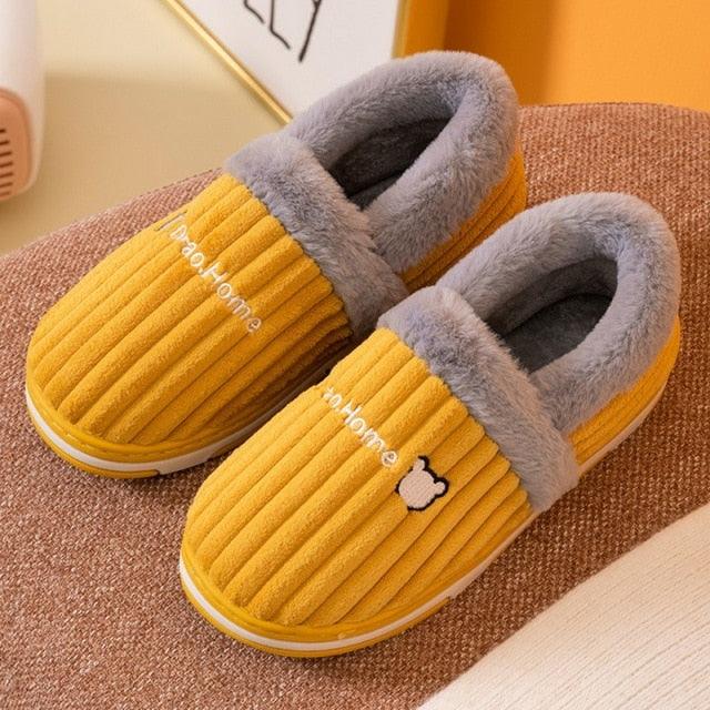 Winter Warm Home Slippers Women Cat Non-Slip Home Shoes Indoor Floor Bedroom Couple Plush House Slippers Comfort Plush Cute House Lucky Cat Warm Indoor Home Shoes