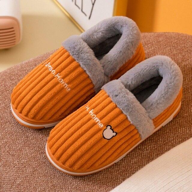 Winter Warm Home Slippers Women Cat Non-Slip Home Shoes Indoor Floor Bedroom Couple Plush House Slippers Comfort Plush Cute House Lucky Cat Warm Indoor Home Shoes