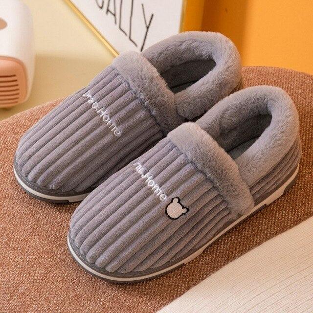 Winter Warm Home Slippers Women Cat Non-Slip Home Shoes Indoor Floor Bedroom Couple Plush House Slippers Comfort Plush Cute House Lucky Cat Warm Indoor Home Shoes