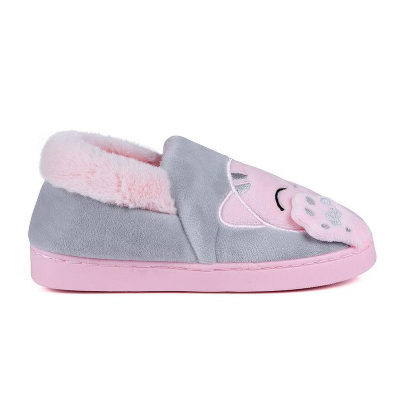 Winter Warm Home Slippers Women Cat Non-Slip Home Shoes Indoor Floor Bedroom Couple Plush House Slippers Comfort Plush Cute House Lucky Cat Warm Indoor Home Shoes