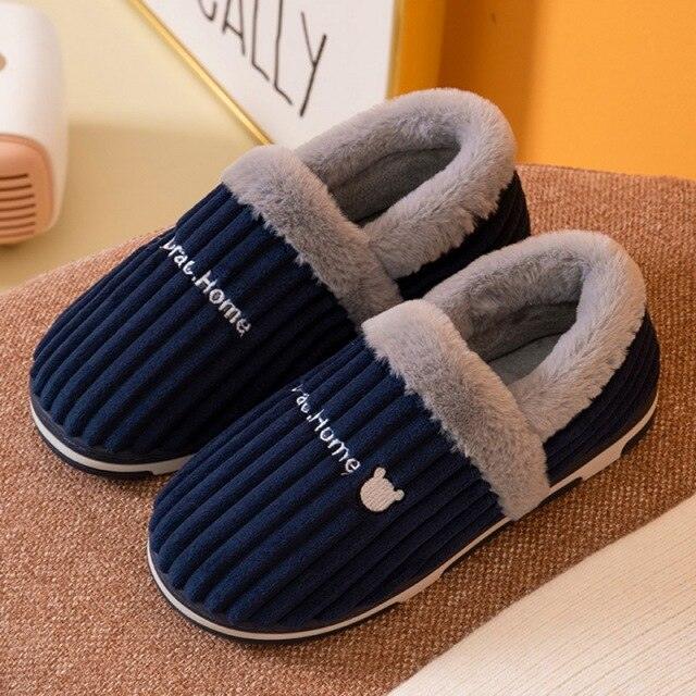 Winter Warm Home Slippers Women Cat Non-Slip Home Shoes Indoor Floor Bedroom Couple Plush House Slippers Comfort Plush Cute House Lucky Cat Warm Indoor Home Shoes