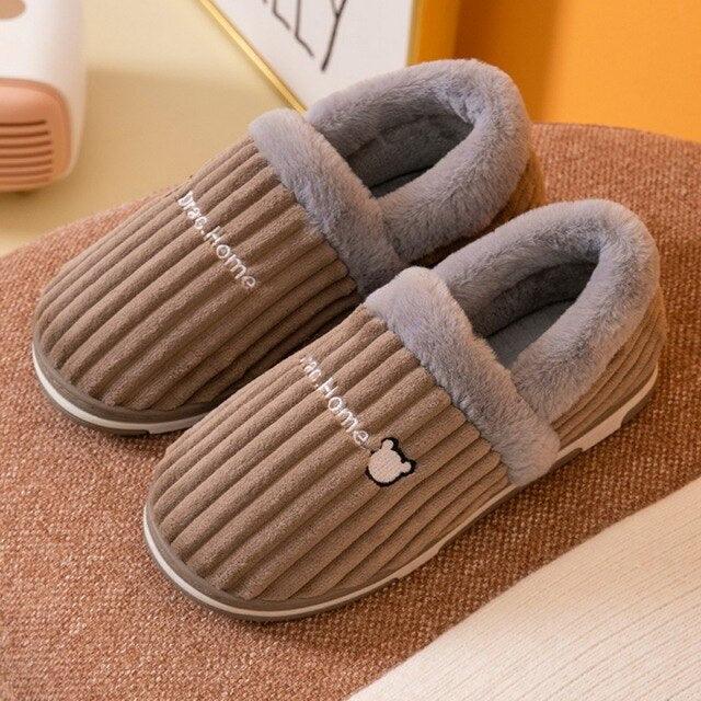 Winter Warm Home Slippers Women Cat Non-Slip Home Shoes Indoor Floor Bedroom Couple Plush House Slippers Comfort Plush Cute House Lucky Cat Warm Indoor Home Shoes