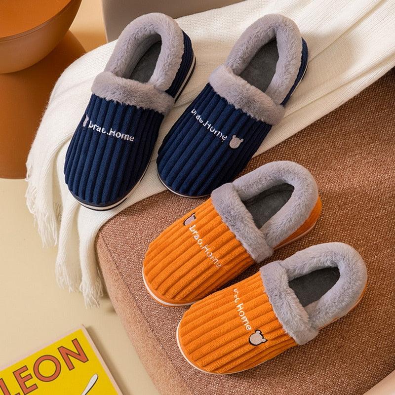 Winter Warm Home Slippers Women Cat Non-Slip Home Shoes Indoor Floor Bedroom Couple Plush House Slippers Comfort Plush Cute House Lucky Cat Warm Indoor Home Shoes