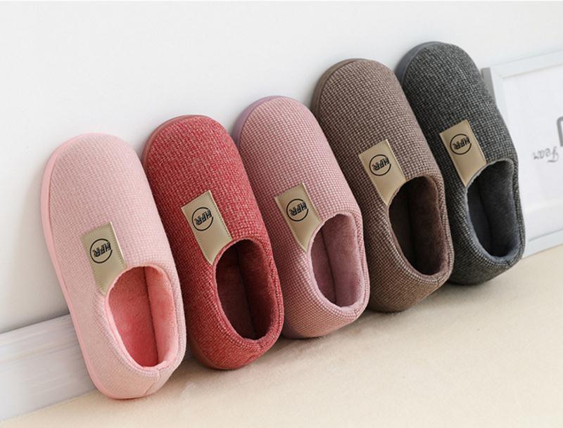 Winter Warm Shoes Woman Men Indoor Slippers Soft Plush Home Floor Slipper Anti-slip Womens Memory Foam House Slippers Indoor Lightweight Soft Cozy Home Slippers