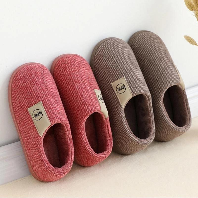 Winter Warm Shoes Woman Men Indoor Slippers Soft Plush Home Floor Slipper Anti-slip Womens Memory Foam House Slippers Indoor Lightweight Soft Cozy Home Slippers