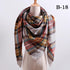 Winter Warm Soft Bandana Plaid Warm Headwear Triangle Scarves Scarf Cashmere Scarf Knit Wraps Shawls Hijabs Shawls Escharpe Elegant Cashmere Scarf Head Wrap Bandana Blanket Shawls Wraps For Female