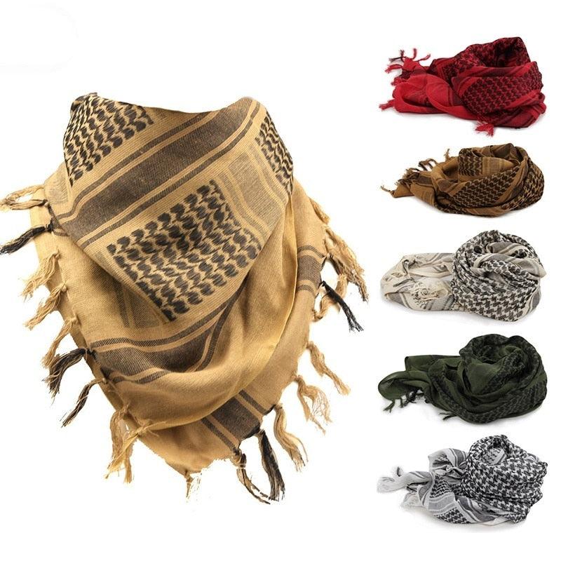 Winter Warm Unisex Fashion Lightweight Military Men Scarves Arab Tactical Desert Army Keffiyeh Scarf Military Scarves Shemagh Palestine Islamic Multifunction Tactical cotton head Scarf square Arabic Keffiyeh Wrap Bandana Women Men