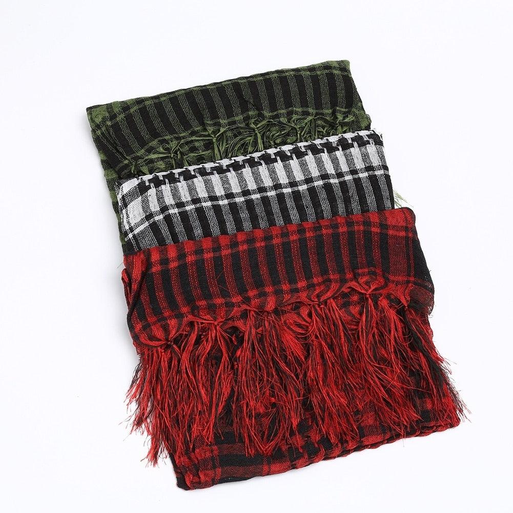 Winter Warm Unisex Fashion Lightweight Military Men Scarves Arab Tactical Desert Army Keffiyeh Scarf Military Scarves Shemagh Palestine Islamic Multifunction Tactical cotton head Scarf square Arabic Keffiyeh Wrap Bandana Women Men