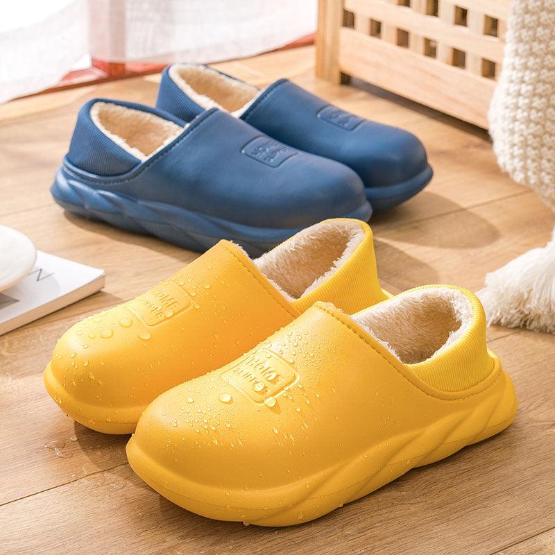 Winter Waterproof Home Slippers Womens New Plush Warm House Soft Slippers Non-Slip Memory Foam Couples Shoes Women's Cozy Warm Slippers Memory Foam Indoor Outdoor Winter Slippers