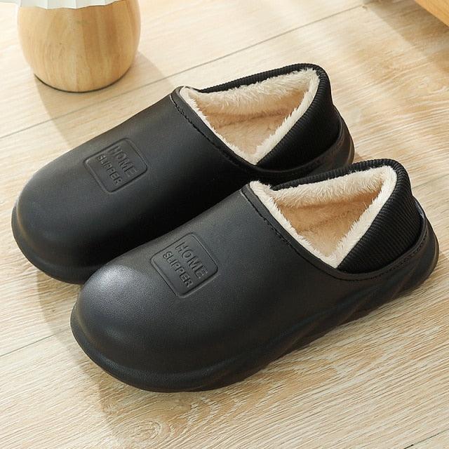 Winter Waterproof Home Slippers Womens New Plush Warm House Soft Slippers Non-Slip Memory Foam Couples Shoes Women's Cozy Warm Slippers Memory Foam Indoor Outdoor Winter Slippers