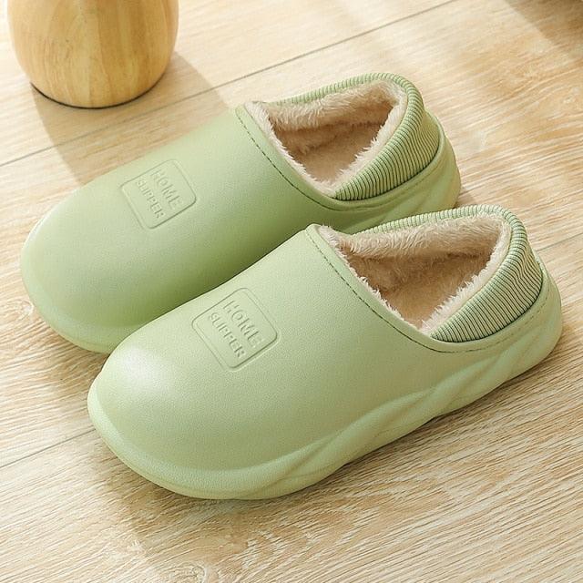 Winter Waterproof Home Slippers Womens New Plush Warm House Soft Slippers Non-Slip Memory Foam Couples Shoes Women's Cozy Warm Slippers Memory Foam Indoor Outdoor Winter Slippers