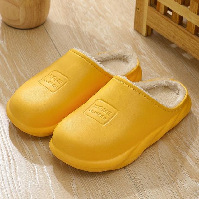 Winter Waterproof Home Slippers Womens New Plush Warm House Soft Slippers Non-Slip Memory Foam Couples Shoes Women's Cozy Warm Slippers Memory Foam Indoor Outdoor Winter Slippers