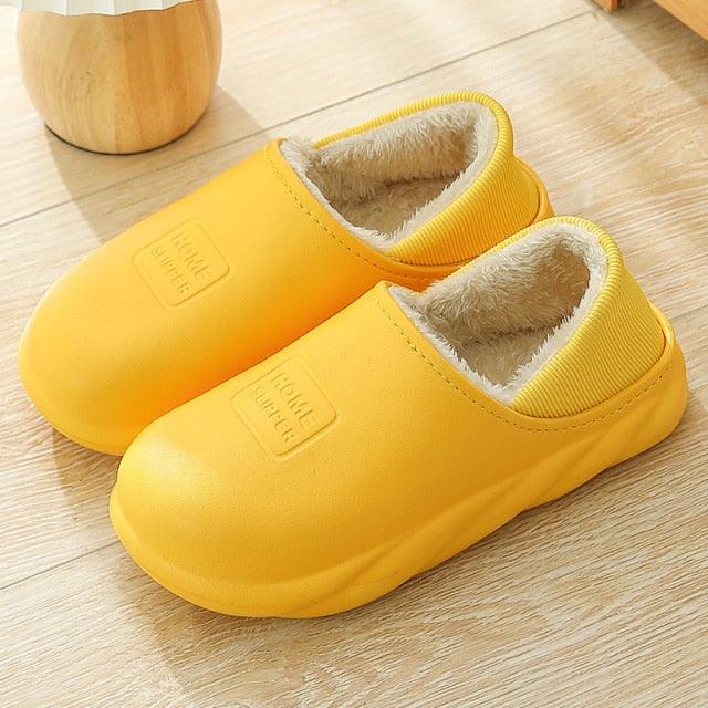 Winter Waterproof Home Slippers Womens New Plush Warm House Soft Slippers Non-Slip Memory Foam Couples Shoes Women's Cozy Warm Slippers Memory Foam Indoor Outdoor Winter Slippers