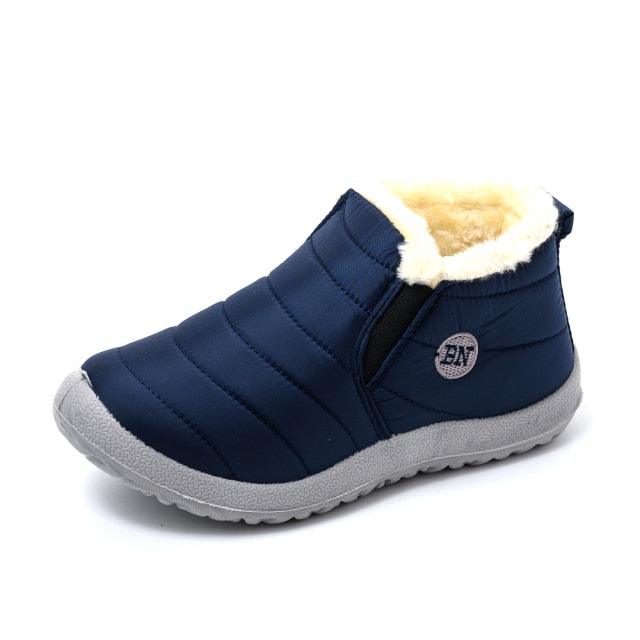 Winter Women Boots Waterproof Snow Shoes Flat Casual Winter Soft Shoes Ankle Boots For Women Snow Boots Winter Slip On Ankle Comfortable Booties Anti-Slip Water Resistant Fully Fur Lined Outdoor Shoes