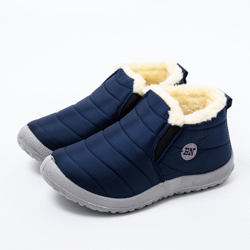 Winter Women Boots Waterproof Snow Shoes Flat Casual Winter Soft Shoes Ankle Boots For Women Snow Boots Winter Slip On Ankle Comfortable Booties Anti-Slip Water Resistant Fully Fur Lined Outdoor Shoes