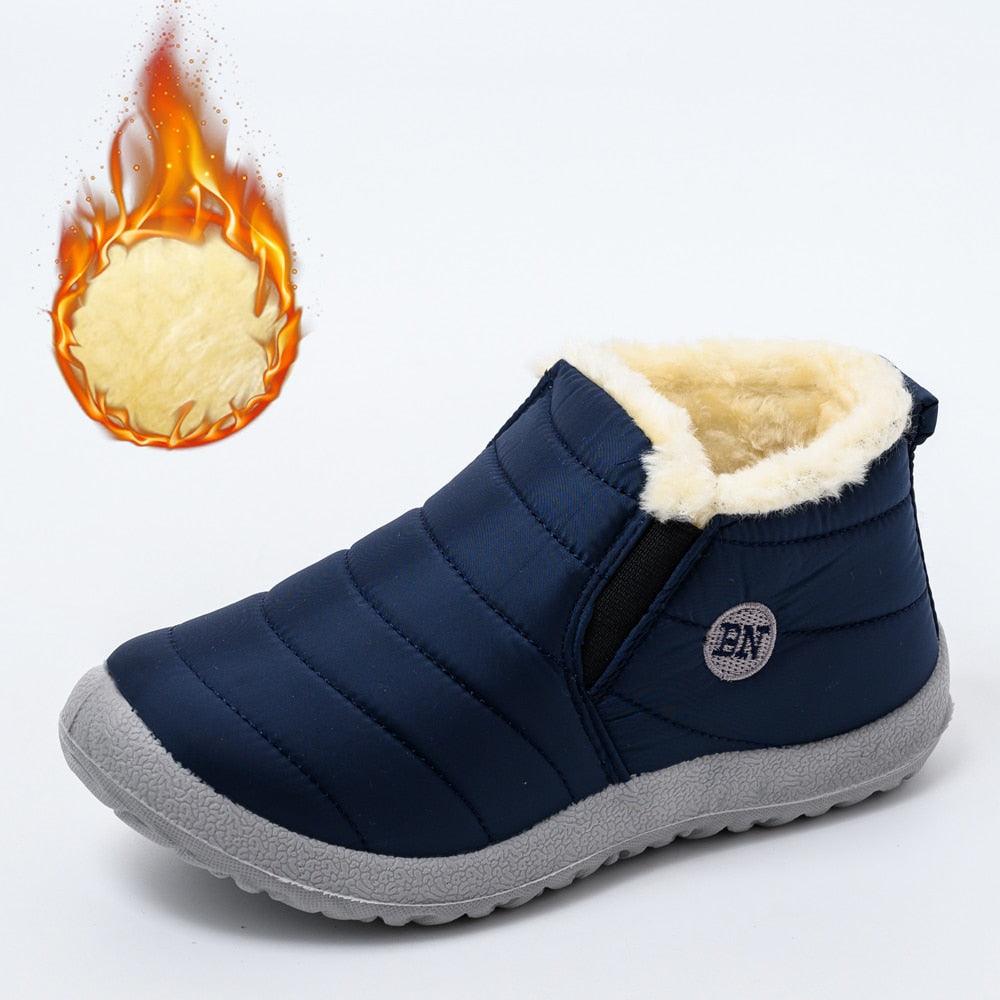 Winter Women Boots Waterproof Snow Shoes Flat Casual Winter Soft Shoes Ankle Boots For Women Snow Boots Winter Slip On Ankle Comfortable Booties Anti-Slip Water Resistant Fully Fur Lined Outdoor Shoes