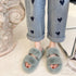 Winter Women House Furry Slippers Fashion Faux Fur Warm Shoes Slip On Flats Home Slides Plush Indoor Furry Cozy Open Toe House Shoes Indoor Outdoor Faux Fur Warm Comfy Slippers