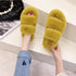 Winter Women House Furry Slippers Fashion Faux Fur Warm Shoes Slip On Flats Home Slides Plush Indoor Furry Cozy Open Toe House Shoes Indoor Outdoor Faux Fur Warm Comfy Slippers