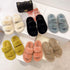 Winter Women House Furry Slippers Fashion Faux Fur Warm Shoes Slip On Flats Home Slides Plush Indoor Furry Cozy Open Toe House Shoes Indoor Outdoor Faux Fur Warm Comfy Slippers