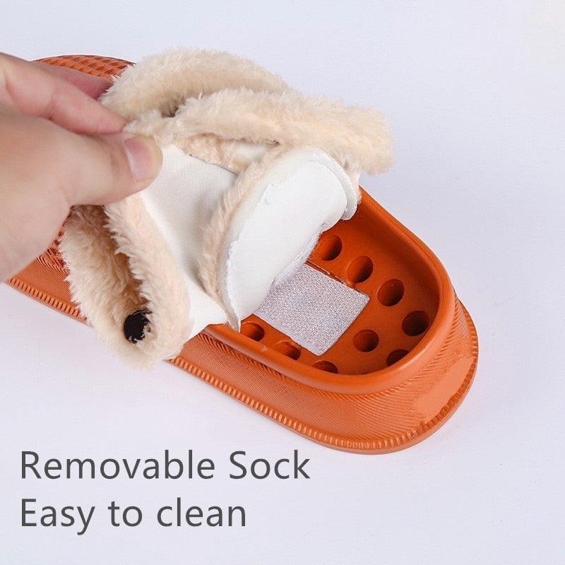 Winter Women's Slippers Warm Clogs Sandals Waterproof Slippers For Women Waterproof Slippers Fur Lined Clogs Winter Garden Shoes Warm House Family Women Shoes