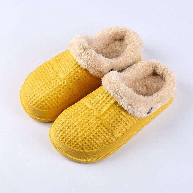 Winter Women's Slippers Warm Clogs Sandals Waterproof Slippers For Women Waterproof Slippers Fur Lined Clogs Winter Garden Shoes Warm House Family Women Shoes