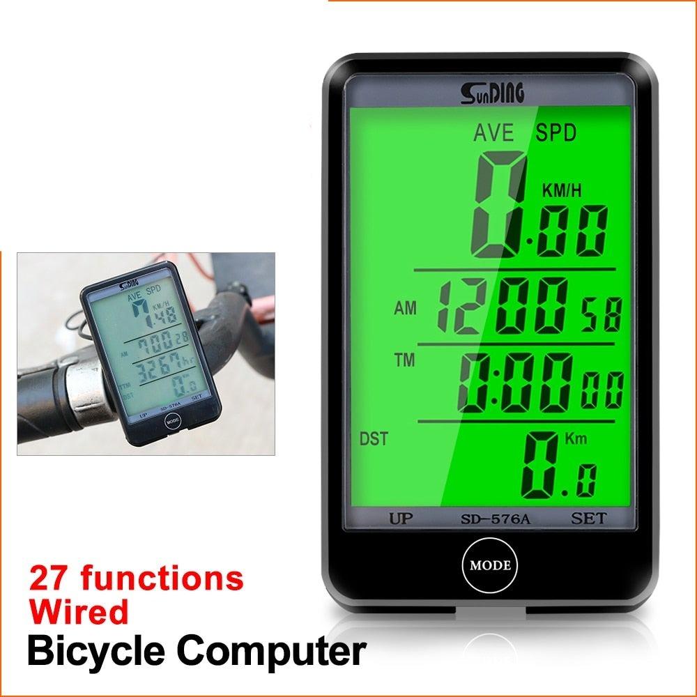 Wireless Bike Computer Wired Cycling Bike Speedometer Odometer Stopwatch Waterproof Bicycle Waterproof Speedometer With Digital LCD Display For Outdoor Cycling And Fitness Multi-Function Gifts For Bikers