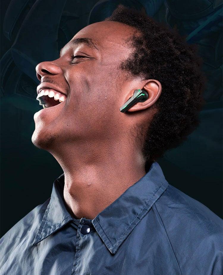 Wireless Black Gaming Bluetooth Headset Earphone Gamer Bass Quality Sound Headphones With Mic In Ear Headphones 25H Playtime Bluetooth Running Wireless Earbuds With Smart Touch Control Design For Sports