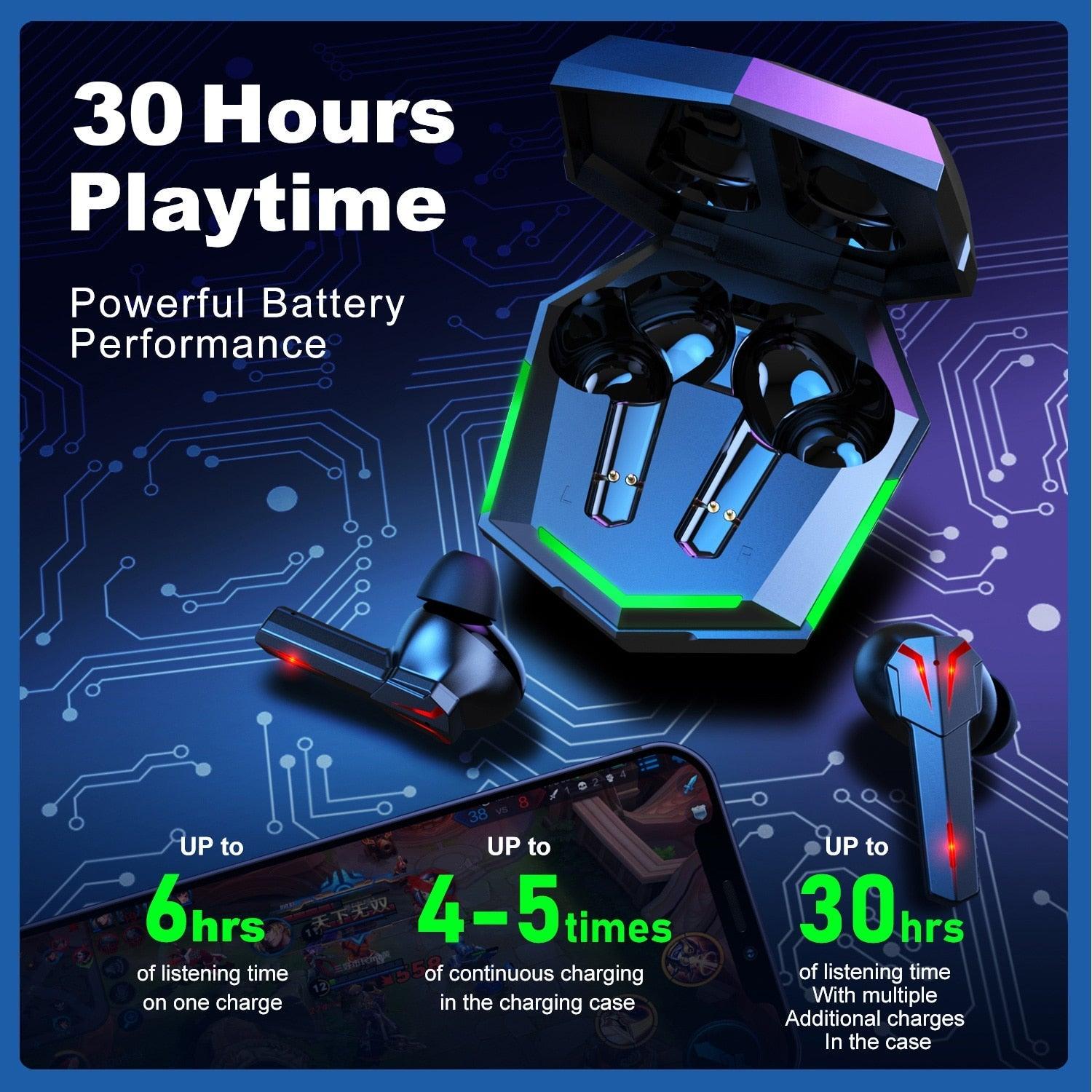 Wireless Earbuds for iOS & Android Phones, Bluetooth 5.0 in-Ear Headphones with Extra Bass, Built-in Mic, Soft in-Ear Sleep Earbuds Gaming Earbuds 60ms Low Latency TWS Bluetooth Earphone with Mic Bass Audio Sound Positioning Wireless Headphones