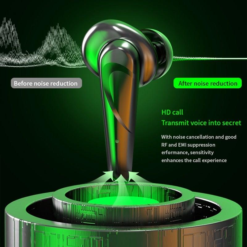 Wireless Headphones Noise Canceling Waterproof Gaming Headsets 9D Stereo Sports Earphones With Microphones Sound Quality Wireless Charging Case In-Ear Headphones Wireless Bluetooth 5.1 Headset Deep Bass Soft Comfortable Secure Fit Earphones