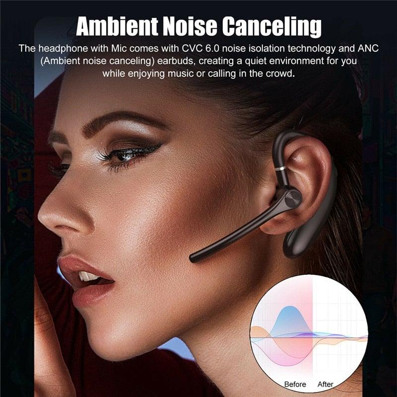 Wireless Headphones With Microphone Bluetooth Con Headset Earphones Updated Design with Industry Leading Sound & Improved Comfort, Long Wireless Range, Up to 24 Hours of Talk Time - STEVVEX Headphones - 123, Black headphones, Earphone, Earphones, Headphone, headphones, Music Earphones, One ear headphone - Stevvex.com