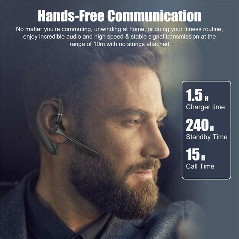 Wireless Headphones With Microphone Bluetooth Con Headset Earphones Updated Design with Industry Leading Sound & Improved Comfort, Long Wireless Range, Up to 24 Hours of Talk Time - STEVVEX Headphones - 123, Black headphones, Earphone, Earphones, Headphone, headphones, Music Earphones, One ear headphone - Stevvex.com