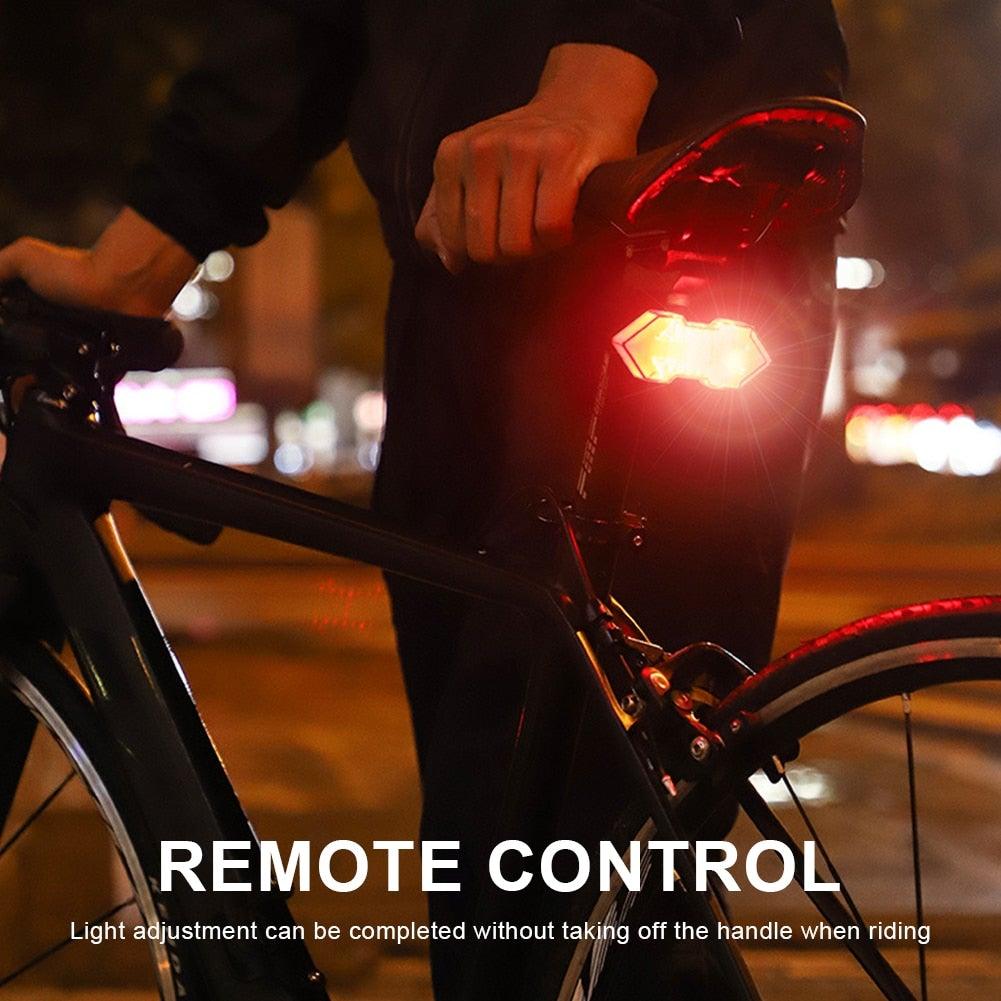 Wireless Remote Turn Signal Bicycle Light Indicator Smart LED Bike Taillight USB Rechargeable Cycling Rear Lamp USB LED Wireless Bike Rear Light Remote Control Bike Brake Light Bicycle Cycling Safety Outdoor Flashlight