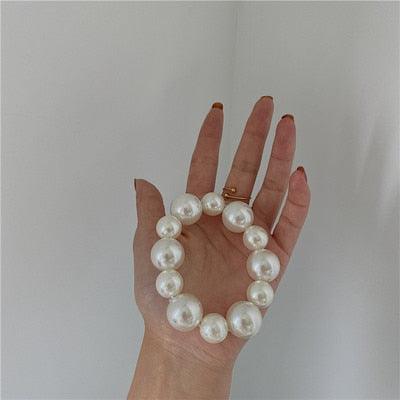 Woman Big Pearl Hair Ties Fashion Korean Style Hairband Scrunchies Girls Ponytail Holders Rubber Band Hair Accessories Ponytail Holder Accessories for Women And Girls