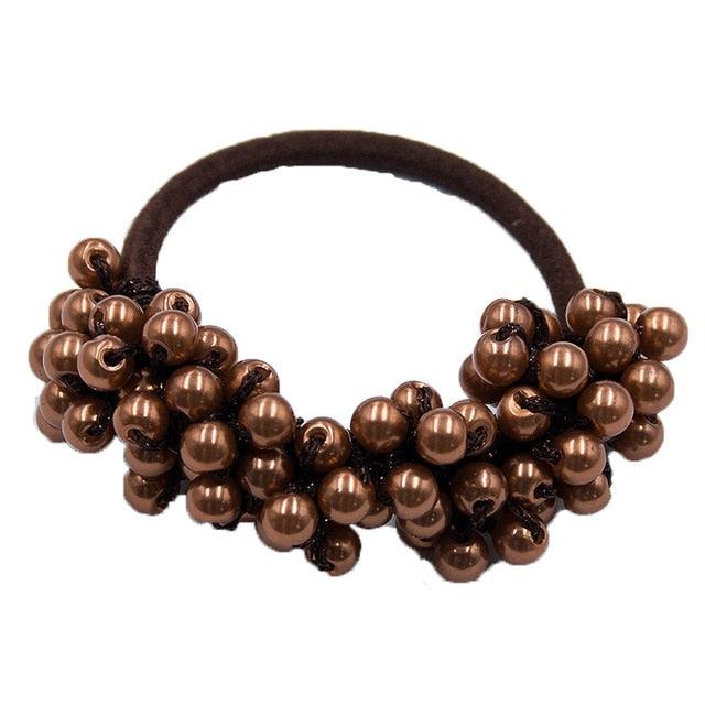 Woman Big Pearl Hair Ties Fashion Korean Style Hairband Scrunchies Girls Ponytail Holders Rubber Band Hair Accessories Ponytail Holder Accessories for Women And Girls