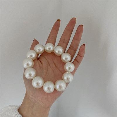 Woman Big Pearl Hair Ties Fashion Korean Style Hairband Scrunchies Girls Ponytail Holders Rubber Band Hair Accessories Ponytail Holder Accessories for Women And Girls