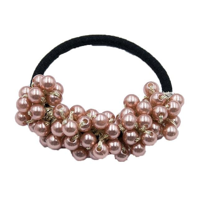 Woman Big Pearl Hair Ties Fashion Korean Style Hairband Scrunchies Girls Ponytail Holders Rubber Band Hair Accessories Ponytail Holder Accessories for Women And Girls