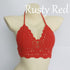 Woman Bikini Top Crochet Knit Separate Female Women Comfortable Beach Crochet Crop Summer Halter Tank Top Beach Knit  Bra Beachwear Plus Size Bathing Suits Summer Beach Crochet Crop Tank Top