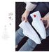 Woman Fashion New PU Leather Shoes Breathable Cute Heart Flats Casual White Sneakers Platform Tenis Comfortable Shoes Leather Womens Sneakers