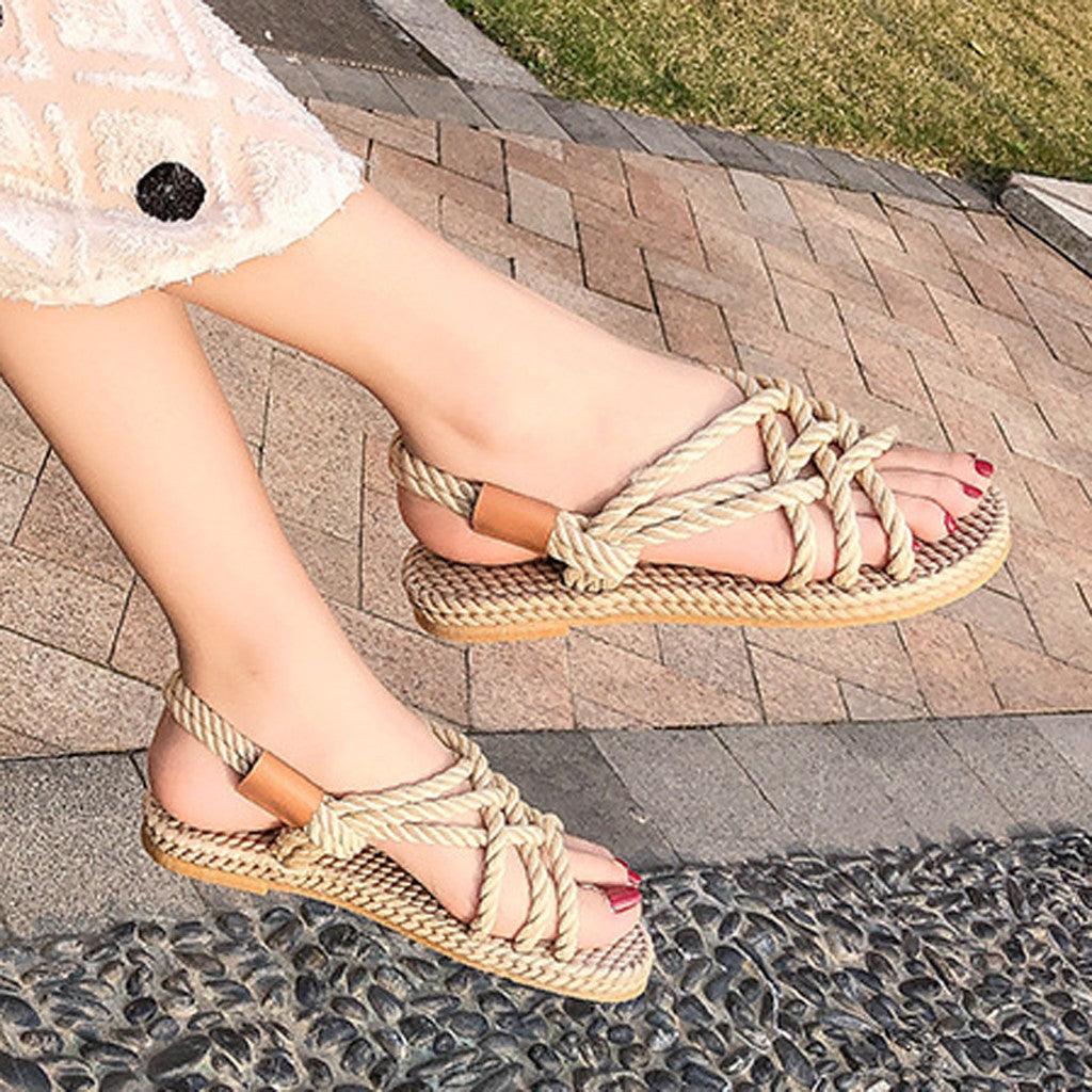 Woman Shoes Braided Rope With Traditional Casual Style And Simple Creativity Fashion Sandals Comfortable Summer Sandal With Arch Support Waterproof Comfy Sandals For Travel Beach