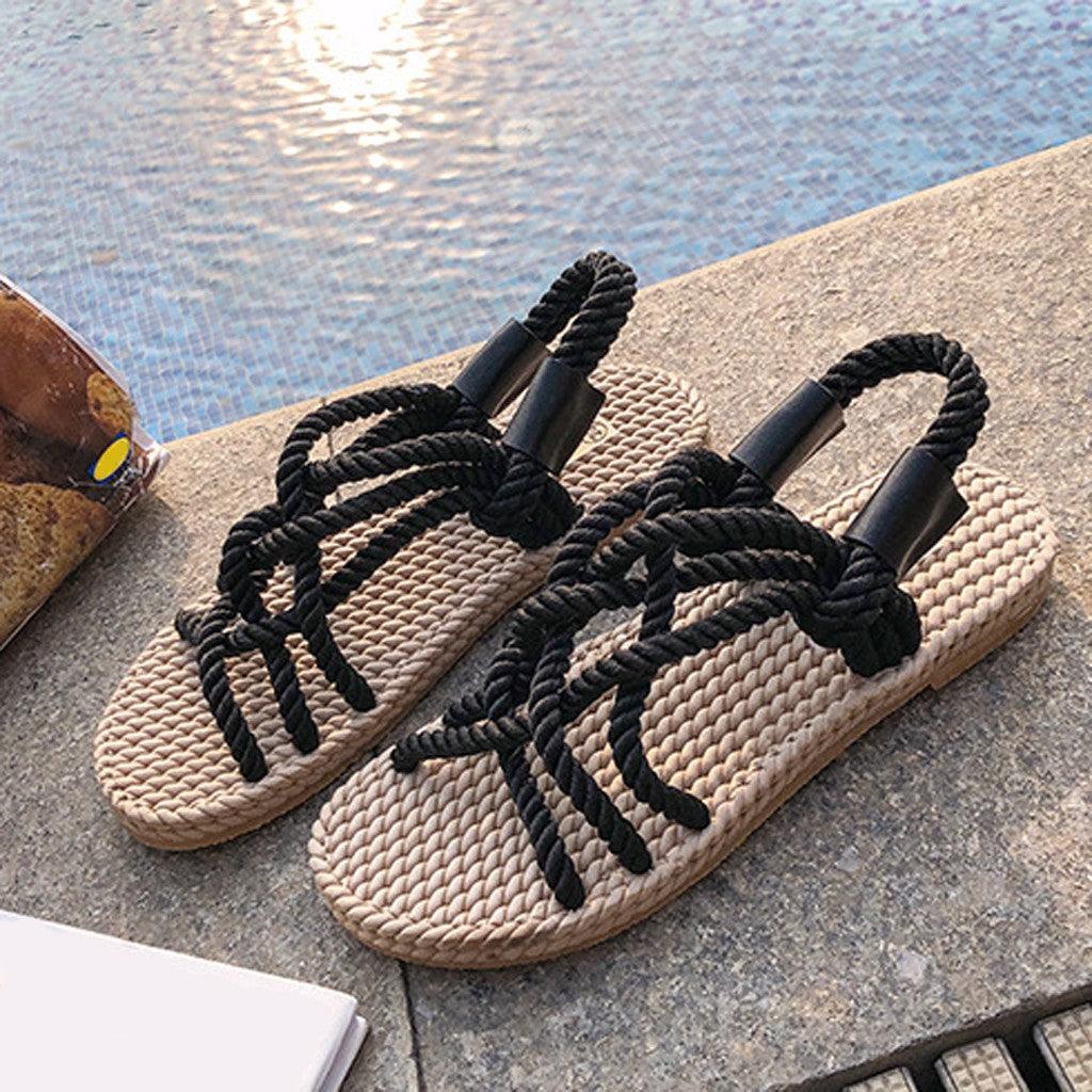 Woman Shoes Braided Rope With Traditional Casual Style And Simple Creativity Fashion Sandals Comfortable Summer Sandal With Arch Support Waterproof Comfy Sandals For Travel Beach